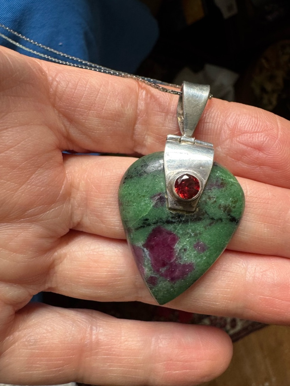 Sterling Ruby Zoisite Necklace - Picture 5 of 9
